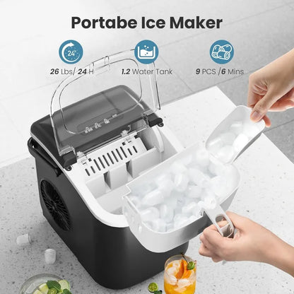 Portable Self Cleaning Ice Maker